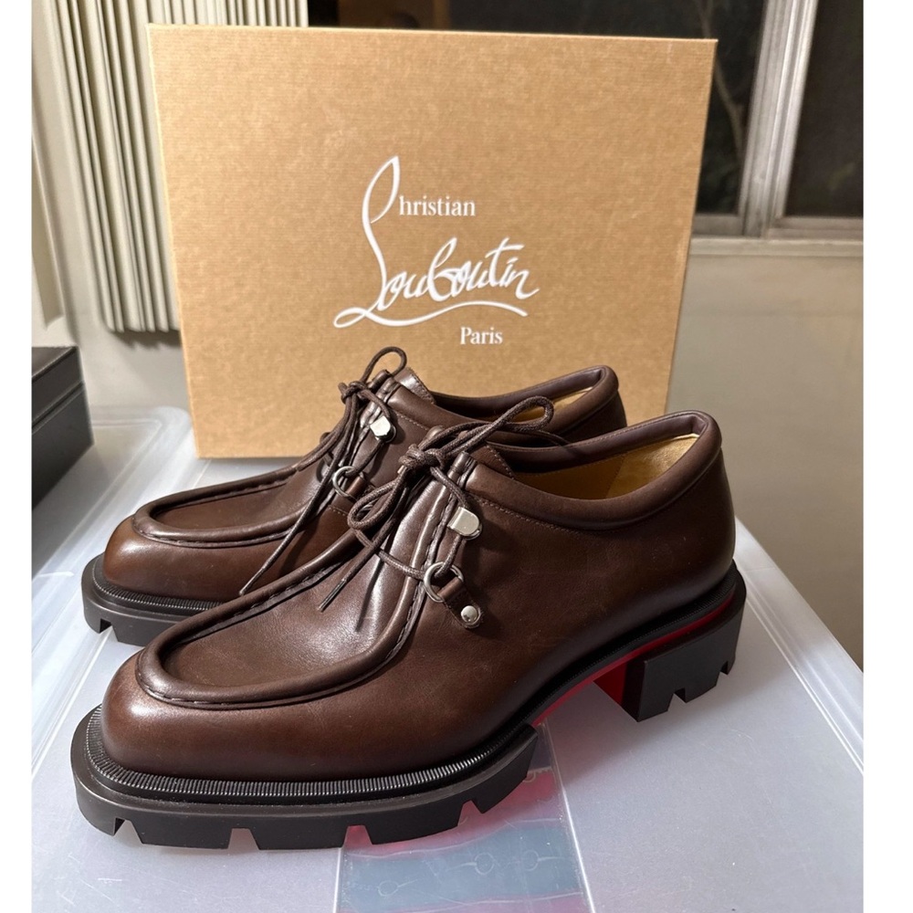 Christian Louboutin Dark Brown Leather Derbys